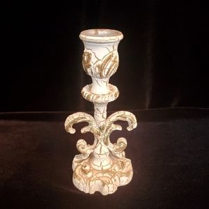 Vintage, Rustis Style Wood Candlestick Holder 6".